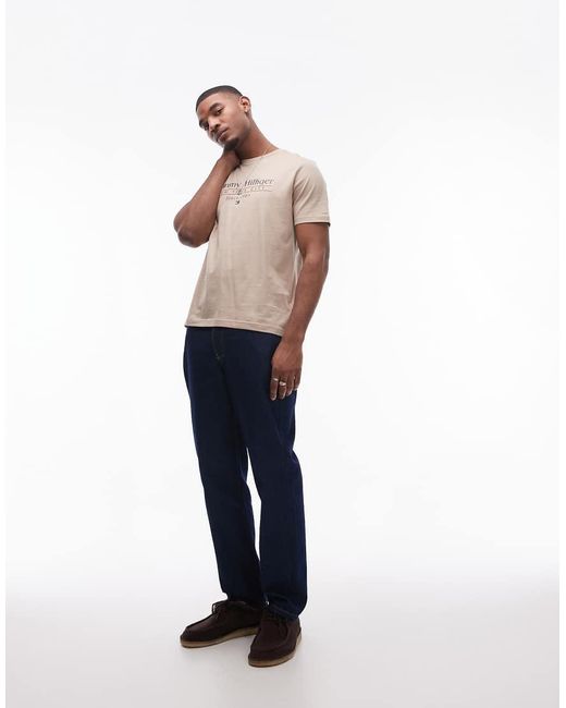 Tommy Hilfiger Pink Centre Stack Linear Logo T-shirt for men