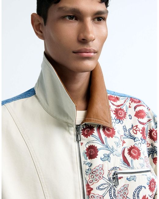 Desigual – patchwork-jacke in White für Herren