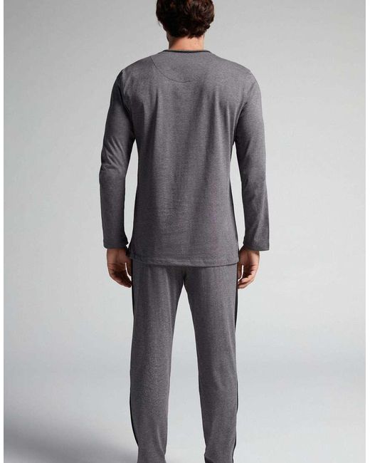 Intimissimi Gray Long Superior Cotton Pyjamas for men
