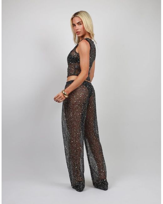 SIMMI Metallic Sequin Beach Trouser