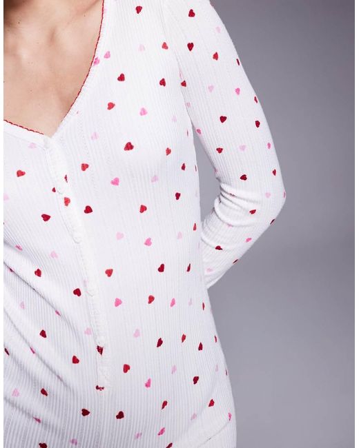 Boux Avenue Gray Heart Rib Playsuit
