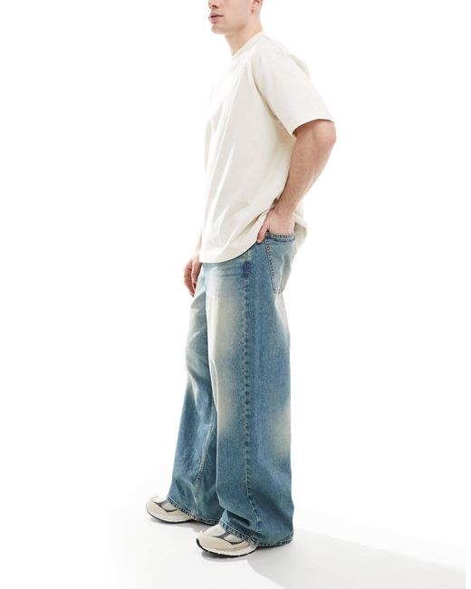 ASOS Blue Super baggy Jeans With Tint for men
