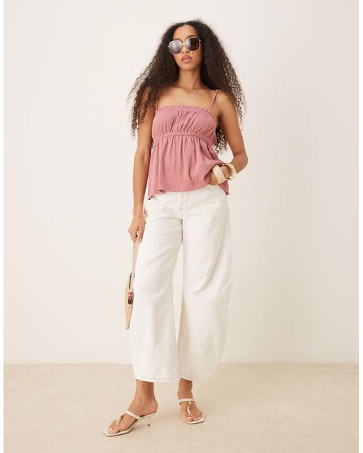 ASOS Pink Crinkle Textured Cami Top