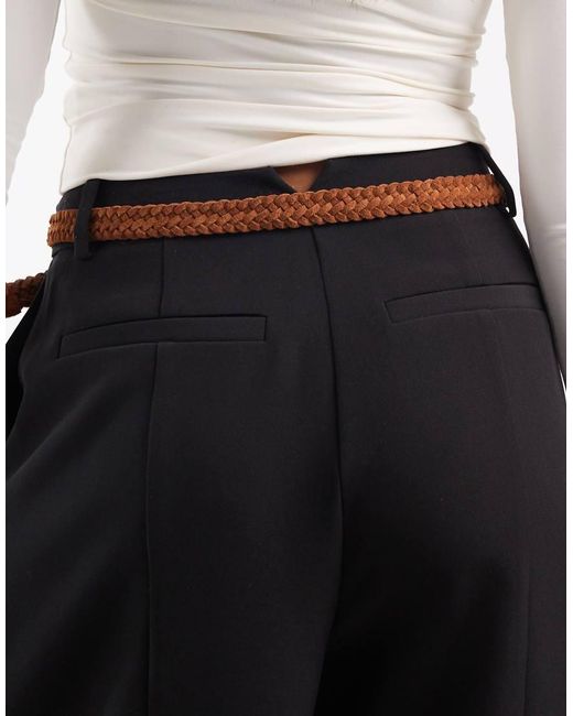 Vero Moda Blue Suede Plait Belt With Gold Buckle