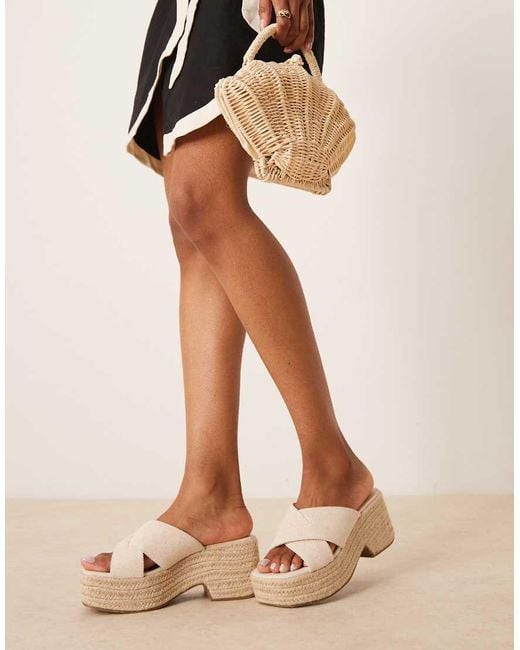 ASOS Toy Cross Strap Wedges in Pink | Lyst UK