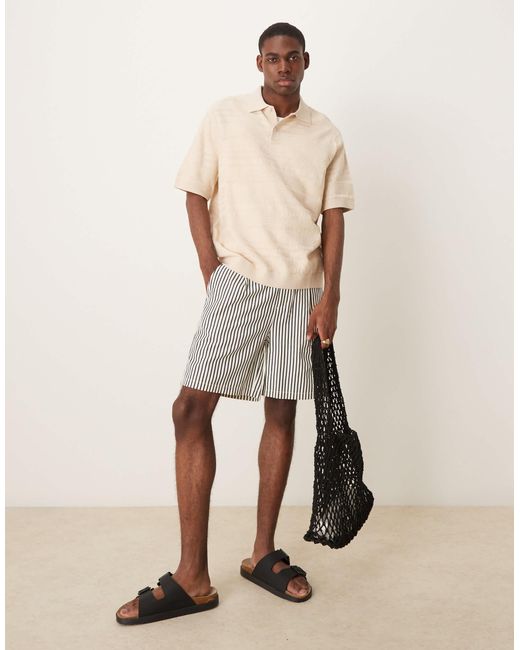 SELECTED Natural Knitted Texture Polo for men