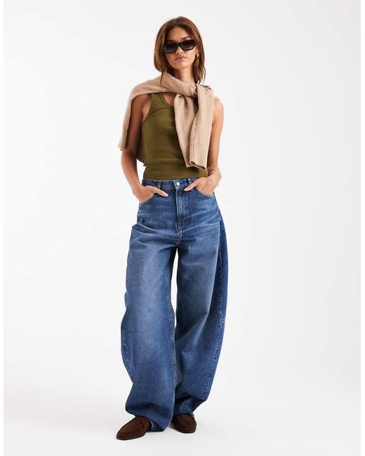 Top Blanco Sin Mangas Con Cuello Ancho Y Ribetes Gruesos De Canalé De -Verde ASOS de color Green