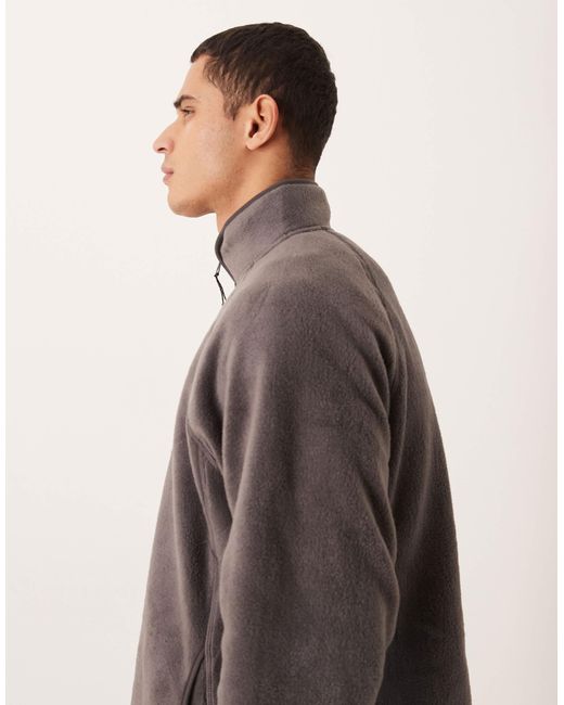 Sweat décontracté en polaire à col cheminée zippé - gris ASOS pour homme en coloris Green