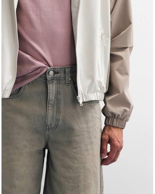 ASOS Gray Loose Denim Jorts for men