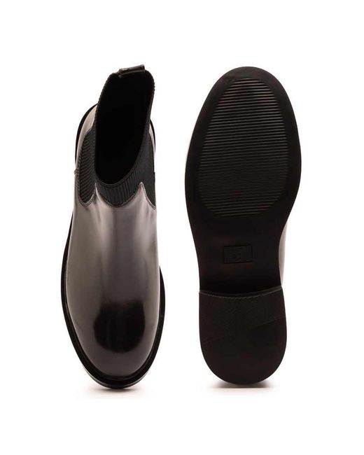 OFF THE HOOK Black Brook Chelsea Ankle Boots With Elastic Side Panels
