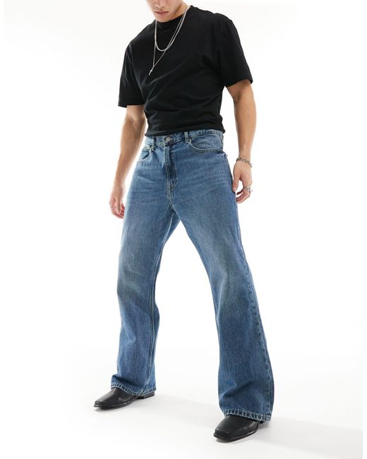 Dr. Denim Blue Rift Bootcut Leg Jeans for men