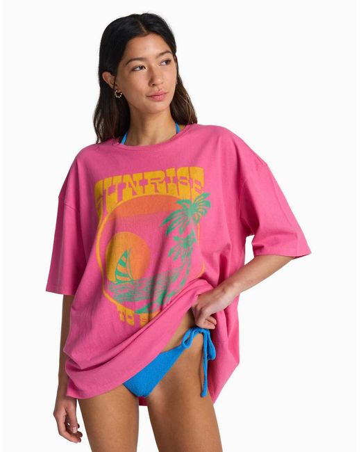 Billabong Pink Sunrise To Sunset 2 Short Sleeve T-Shirt