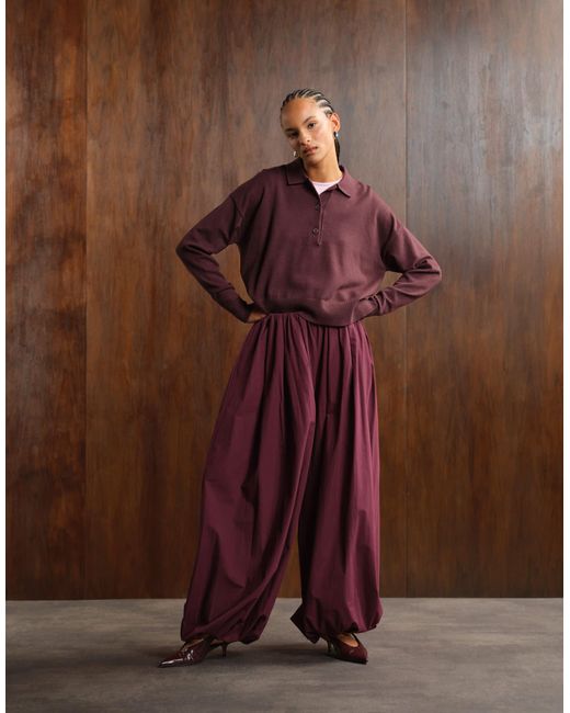 ASOS Brown Cotton Balloon Trouser