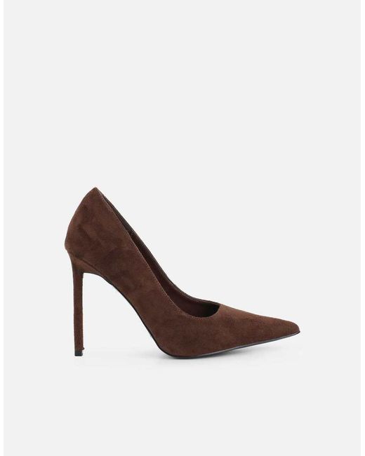 SIMMI Brown Sid Suede Court Shoes