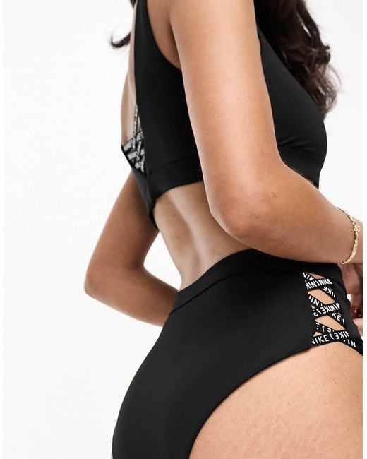 Nike Black Nike Icon Sneakerkini High Waist Cheeky Bikini Bottoms