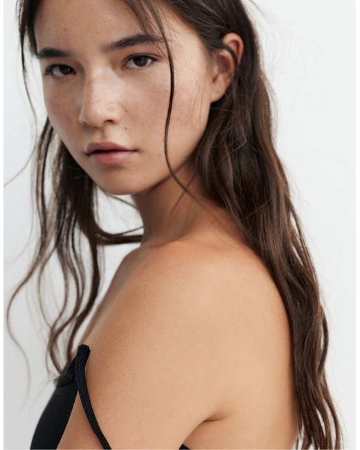Pull&Bear Black Fine-strap Top