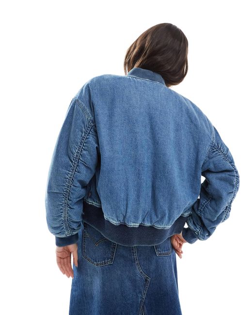 Bomber en jean - moyen délavé Levi's en coloris Blue