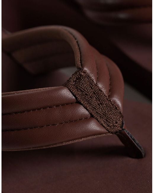 SEQWL Brown Thong Flatform Wedges