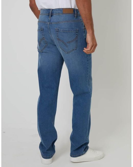 Threadbare Blue Straight Fit Jeans With Stretch for men