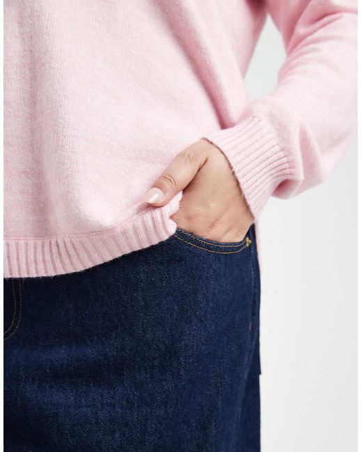 ONLY Pink V-neck Jumper