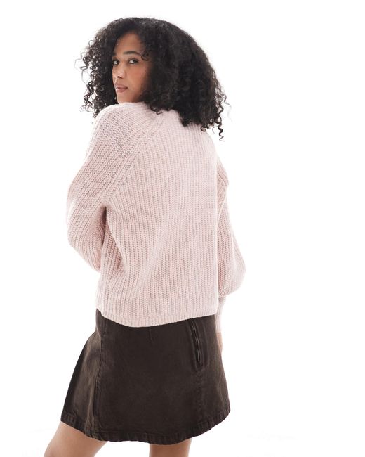 New Look White Raglan Crew Neck Cardigan