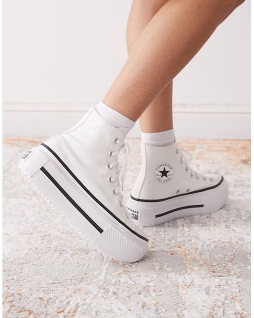 Converse White Chuck Taylor All Star Lift Double Stack Sneakers