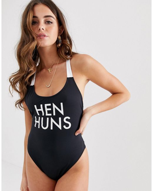 asos black and white swimsuit