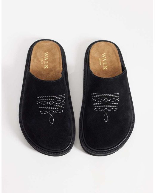 Walk London Black Holly Western Mule