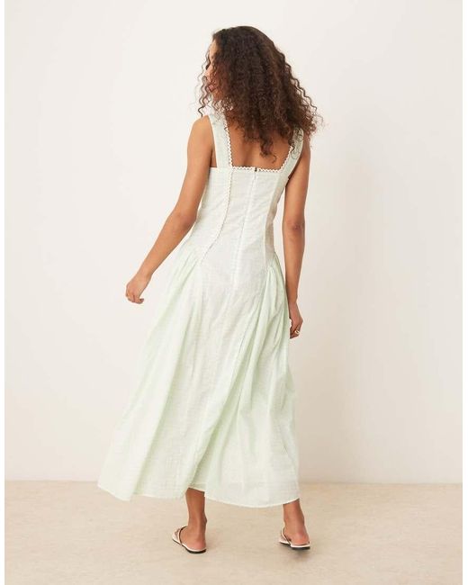 ASOS Natural Prairie Square Neck Maxi Dress With Dropped Waist