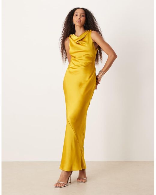 Pretty Lavish Yellow Everlee Cowl Maxi Dress