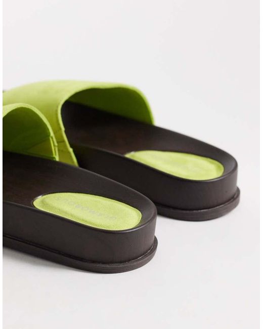 Glamorous Green Footbed Sandals