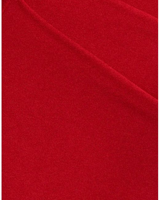 Goddiva Red One Shoulder Cape Sleeve Maxi Dress