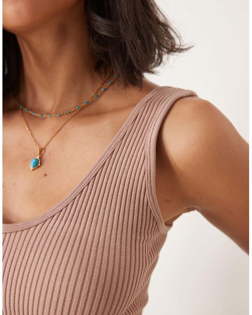Free People Blue Solid Ribbed Brami Cami Top