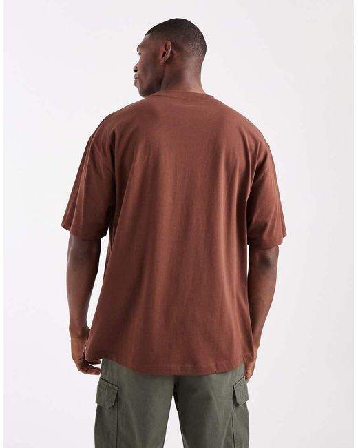 ASOS Brown Essentials Oversized T-Shirt for men