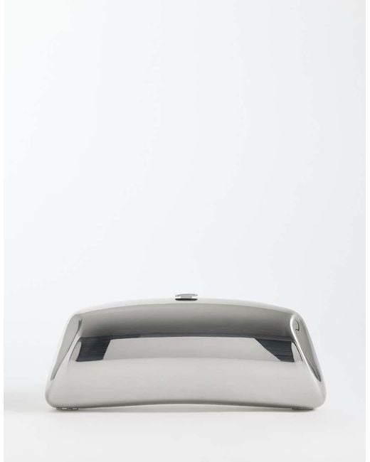 Mango Gray Rectangle Clutch Bag