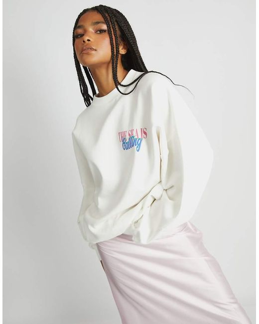 Skinnydip London White London The Sea Is Calling Sweatshirt