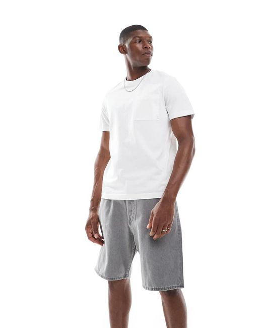 Pantalones Cortos Vaqueros Grises De Corte Suelto Tony De Jack & Jones de hombre de color White