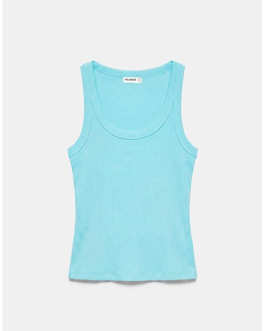 Pull&Bear Blue Basic tanktop