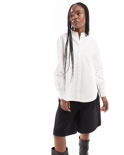 AllSaints White Marcie Val Shirt With Sleeve Details