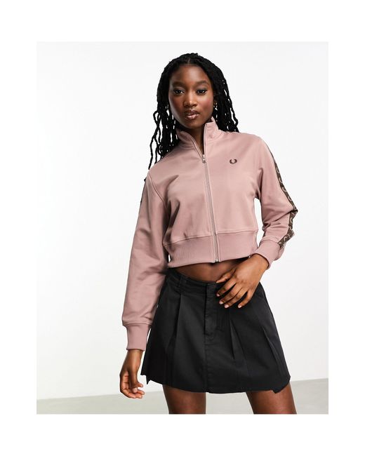 Fred Perry Trainingsjack Met Bies in het Pink