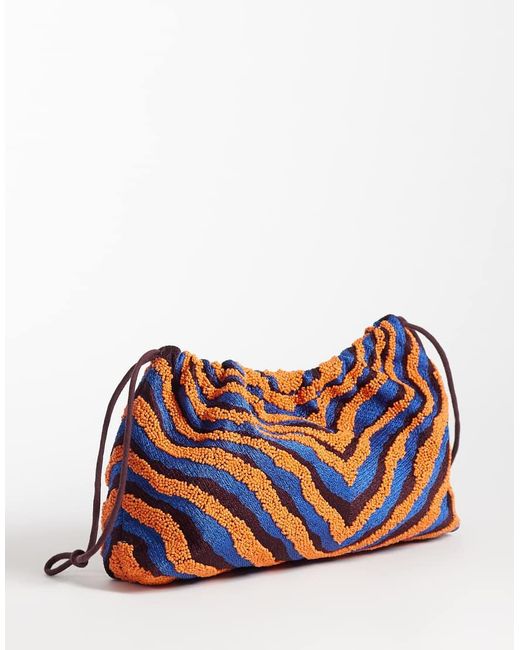 ASOS Red Animal Print Beaded Clutch