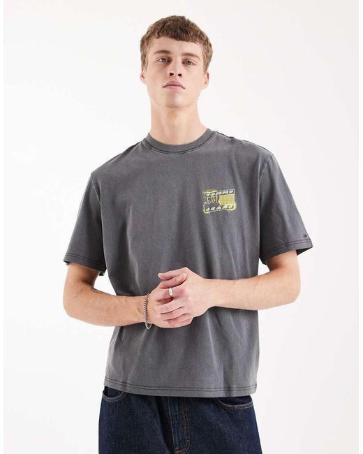 Tommy Hilfiger Gray 90S Bubble Flag Logo T-Shirt for men