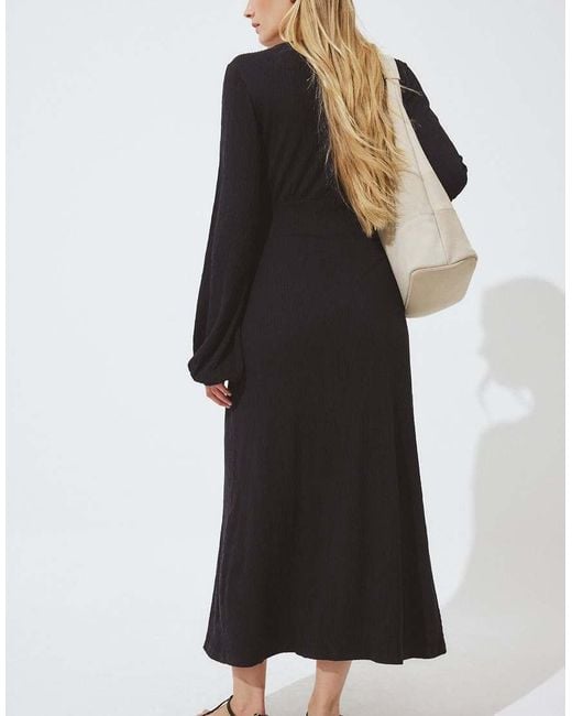 NA-KD Black Balloon Sleeve Button Maxi Dress