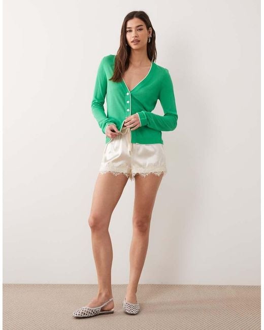ASOS Green Double Layered Cardigan
