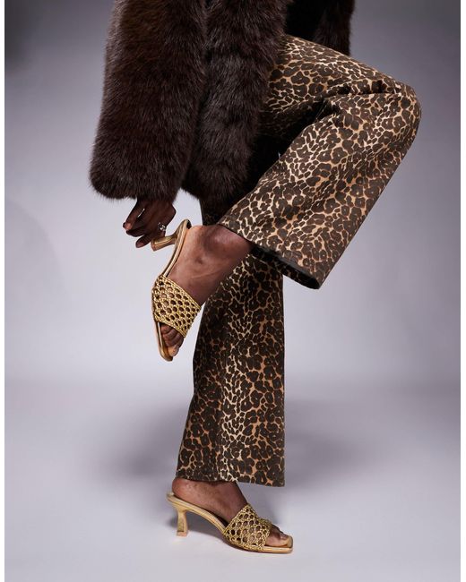Public Desire Brown – maribelle – gewebte pantoletten