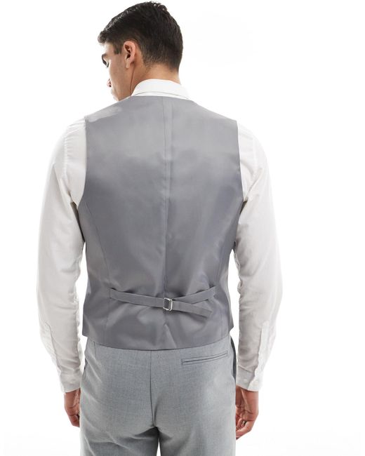 ASOS Gray Slim Suit Waistcoat for men