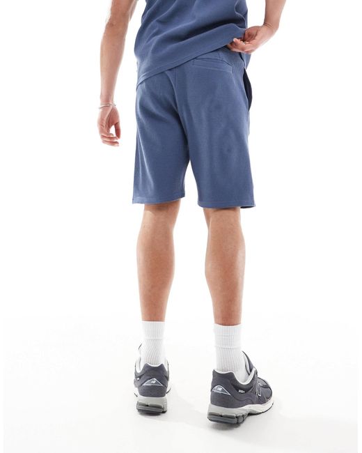 Short d'ensemble texturé - bleu indigo Only & Sons pour homme en coloris Blue