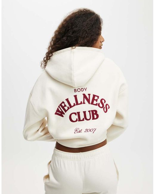 Cotton On White Cotton On Plush Premium Graphic Hoodie