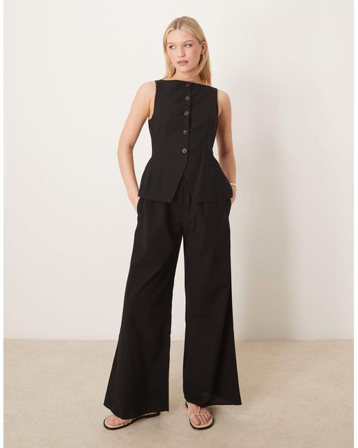 ASOS Black Button Down Waistcoat Jumpsuit