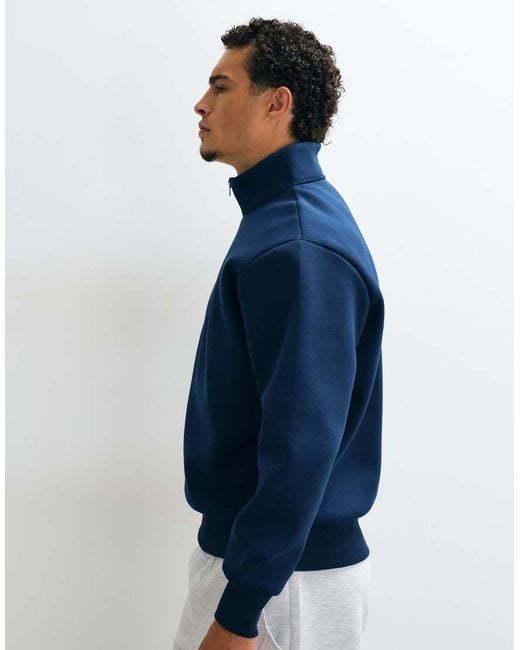 ASOS White Oversized Quarter Zip Sweatshirt for men
